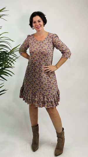 VESTIDO ESTAMPADO VOLANTES EN BAJO LILI DUDU COTTON W U 49.99