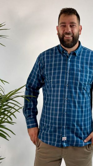 CAMISA CUADROS OTOÑO SURTRANSA AZUL 31